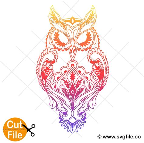 Owl Mandala svg 002 - Svgfile.co - 0.99 Cent SVG Files - Life Time Access