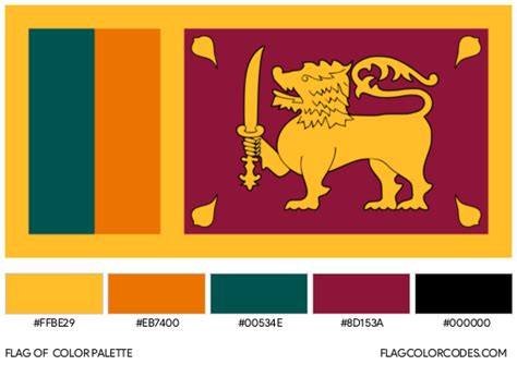 Sri Lanka flag color codes