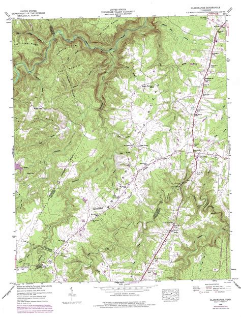 Clarkrange topographic map 1:24,000 scale, Tennessee