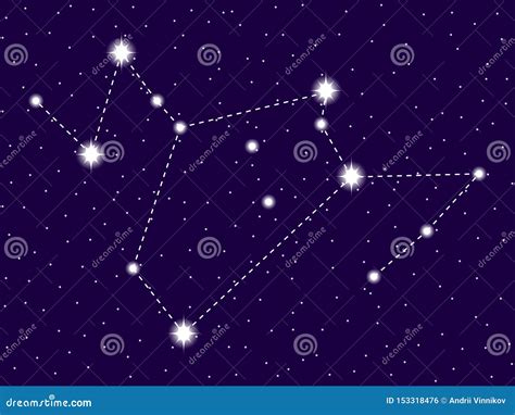 Phoenix Constellation Map On A Starry Space Background Stock ...