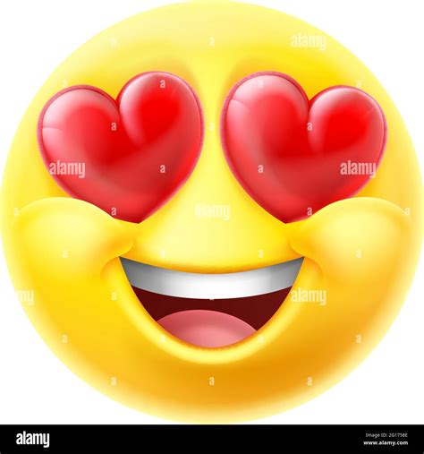 Amor Corazones Ojos Emoticon Emoji Cartoon icono Imagen Vector de stock ...