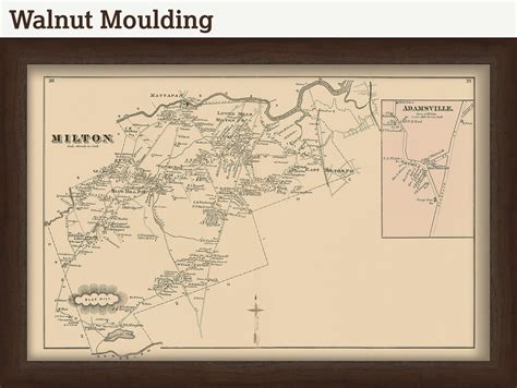 MILTON Massachusetts 1876 Map Replica or GENUINE ORIGINAL | Etsy