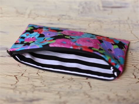 Zipper Pouch Floral Canvas - Etsy