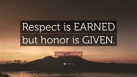 Craig Groeschel Quote: “Respect is EARNED but honor is GIVEN.” (7 ...