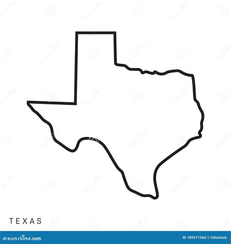 Texas Map Outline Vector Design Template. Editable Stroke Stock Vector ...