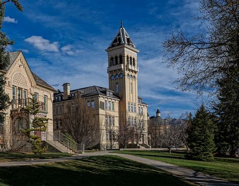 Historic Old Main Utah State University Campus Logan Utah Stock Photo ...