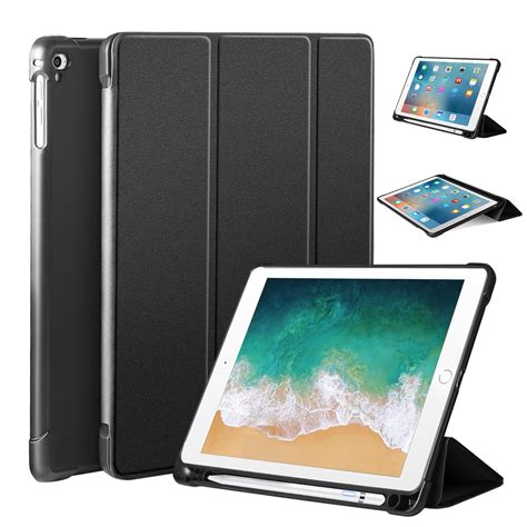 iPad 6th Generation Cases, iPad 9.7 Case 2018 (9.7" 2018, 2017), Built-in Pencil Holder, Trifold ...