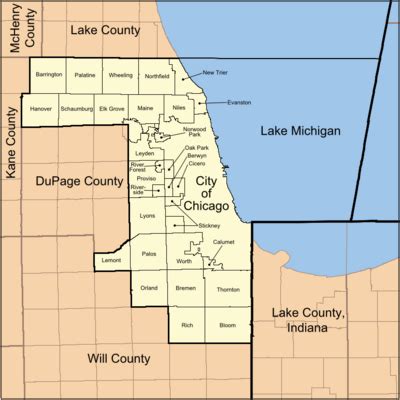 Cook County Map With Cities | Map Distance