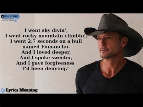 Tim McGraw - Live Like You Were Dying | Lyrics Meaning - YouTube