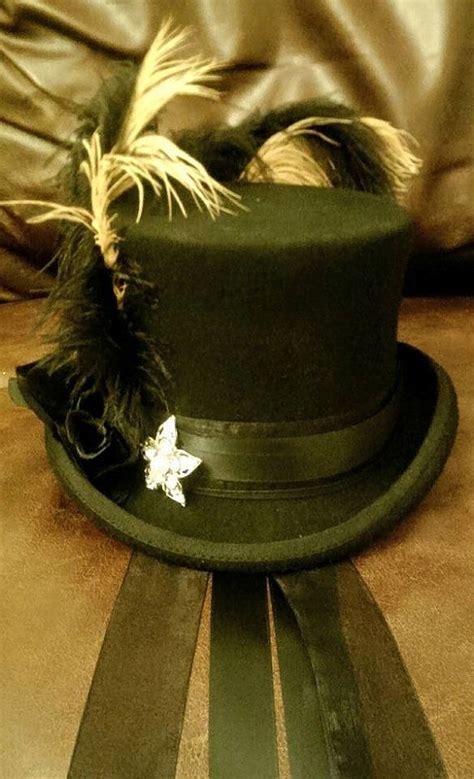 Steampunk Victorian Stevie Nicks Inspired 100% Wool Black Top Hat ...