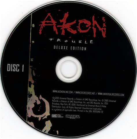 Copertina cd Akon - Trouble - CD (1-2), cover cd Akon - Trouble - CD (1-2) - CopertineDVD.org