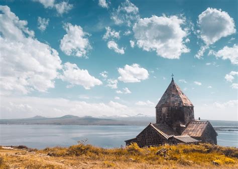 Premium Photo | Sevanavank monastery complex on lake sevan