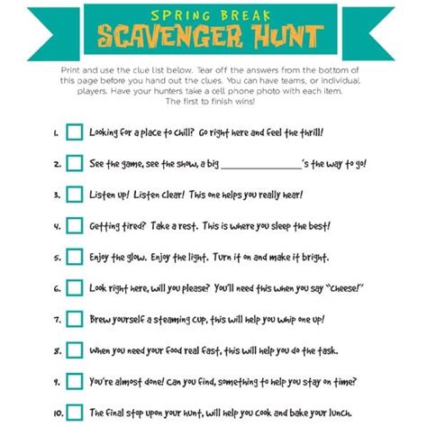 Spring Break Scavenger Hunt - All Pro Dad : All Pro Dad