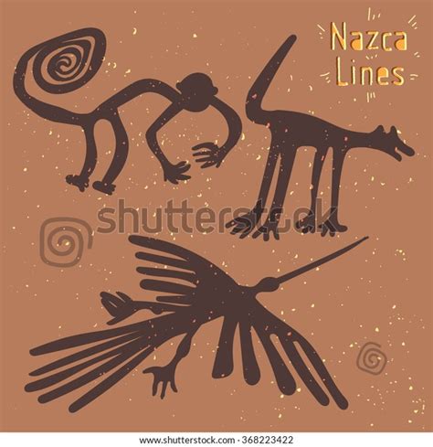 Nazca Lines Creatures Nazca Desert Peru Stock Vector (Royalty Free ...