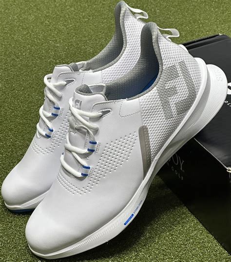 FootJoy FJ Fuel Mens Spikeless Golf Shoes 55440 White/Blue 8.5 Medium #86572 | SidelineSwap