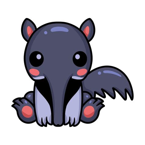 Cute little anteater cartoon sitting 13753018 Vector Art at Vecteezy