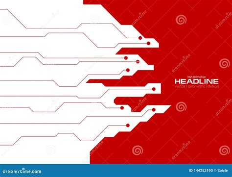 Red Circuit Board Technology Background Stock Vector - Illustration of corporate, line: 144252190