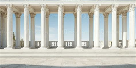 AI Generated. AI Generative. White collonade architecture landmark design exterior building ...