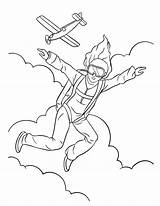 Skydiving Coloring Page For Kids 11415809 Vector Art At Vecteezy sketch template