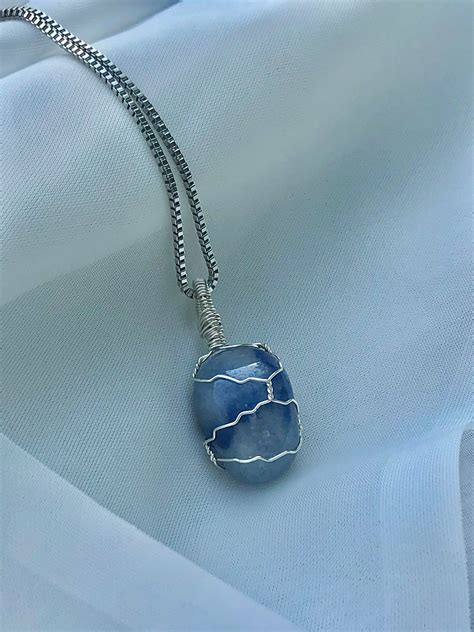 Dumortierite Wire Wrapped Necklace Dumortierite Necklace | Etsy