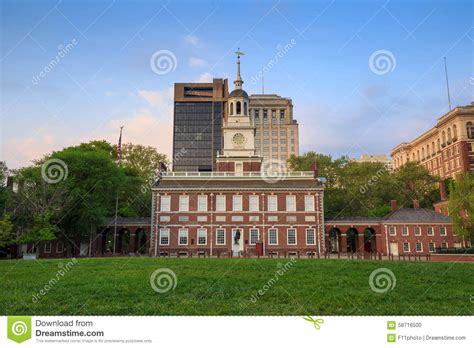 Independence Hall in Philadelphia Stock Photo - Image of american, blue: 58716500