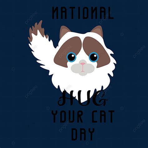 Hug Cat PNG Transparent, Cute Cartoon National Hug Your Cat Day ...