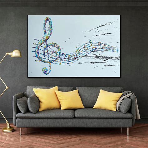 Abstract Painting Canvas Music Note Painting Treble Clef Art | Etsy