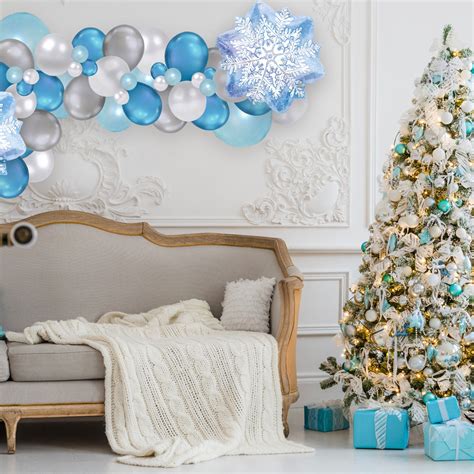 Blue & Silver Christmas Balloon Garland Kit from Ellie's Party Supply