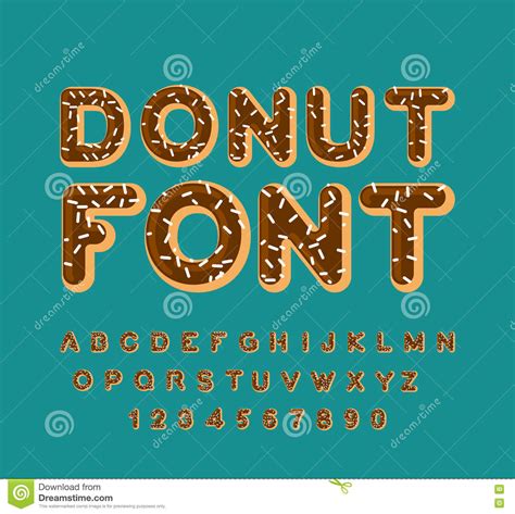 Donut Font. Pie Alphabet. Baked in Oil Letters Stock Vector - Illustration of chocolate, icing ...