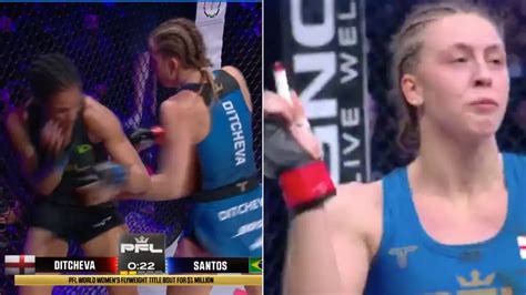 Dakota Ditcheva batters Taila Santos to win PFL women's flyweight title and $1 million prize ...