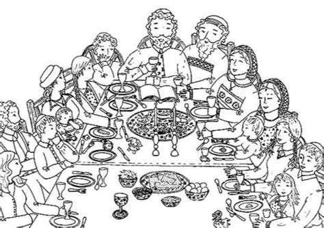 Passover Feast Coloring Page
