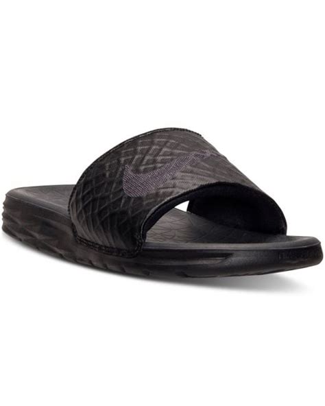 Nike Men's Benassi Solarsoft Slide 2 Sandals From Finish Line in Black ...