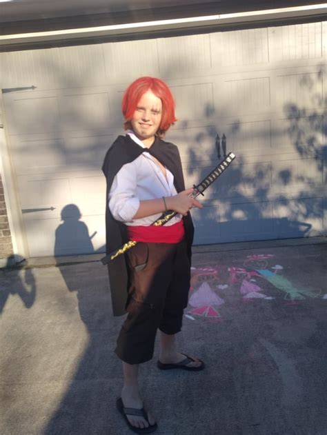 My little brother's shanks costume for Halloween : r/OnePiece