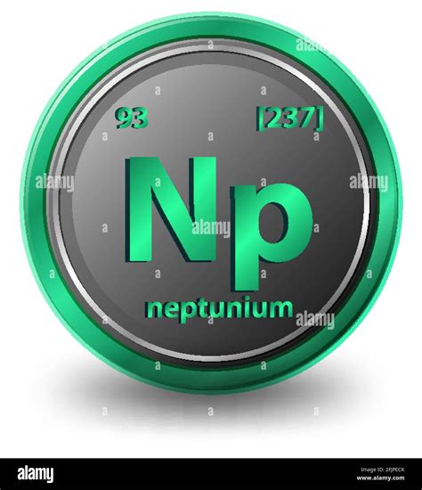 Neptunium chemical element. Chemical symbol with atomic number and ...