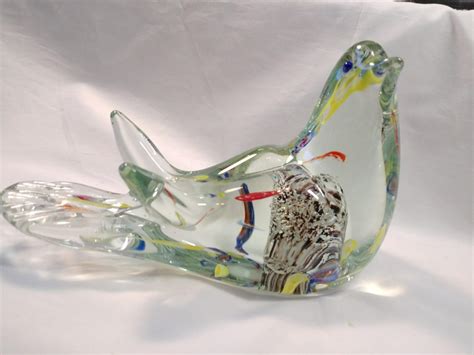 Large Glass Bird, Murano Like, Vintage, Studio Made, Hand Blown, Glass Art, Multiple Colors ...