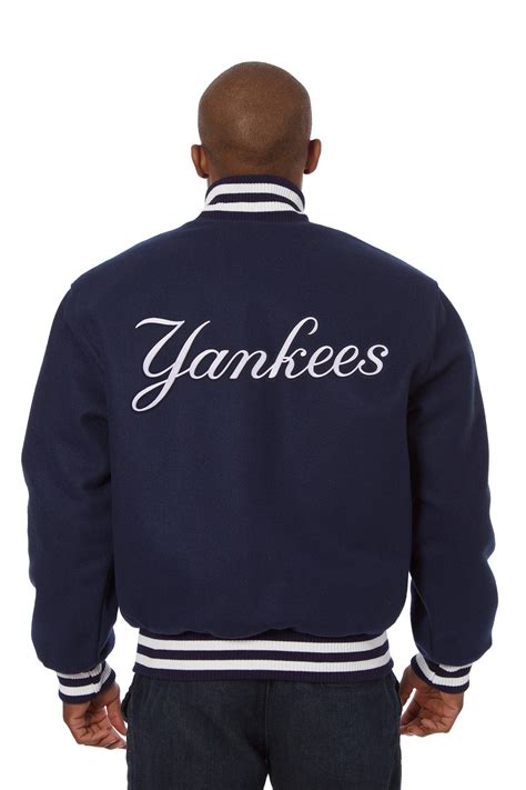 New York Yankees Embroidered Wool Jacket - Navy | J.H. Sports Jackets