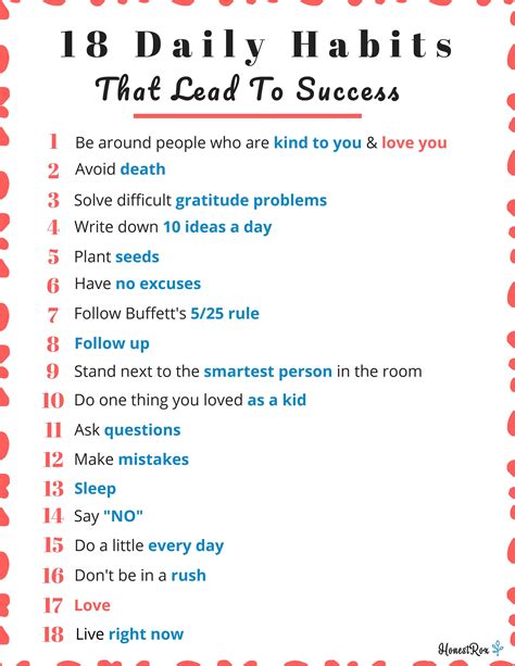 18 Daily Habits That Lead To Success - HonestRox