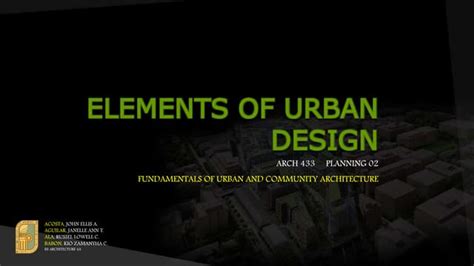 Elements of Urban Design | PPT