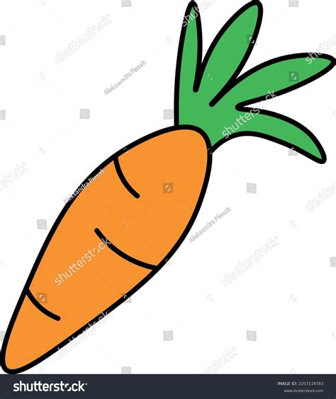 Simple Cartoon Drawing Carrot Thick Black Stock Vector (Royalty Free) 2257119783 | Shutterstock