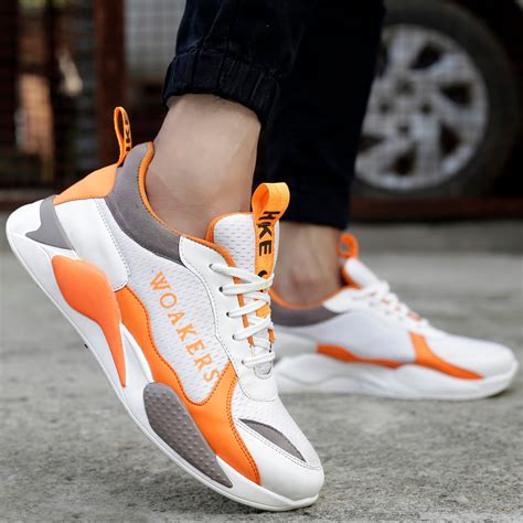 Buy Woakers Men's Orange Sneakers Online @ ₹619 from ShopClues