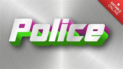 Police | 3D Good Luck | Text Effect Generator