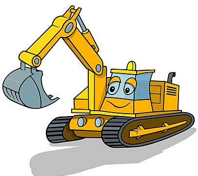 Smiling Excavator Clipart Painting Digger Vector, Clipart, Painting ...