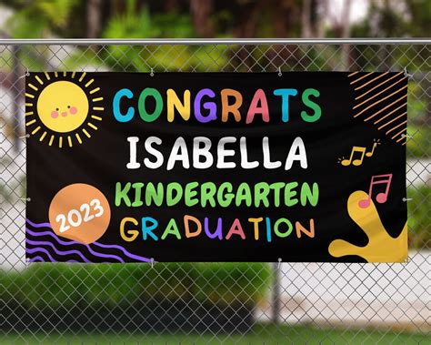 Kindergarten Graduation Banner, Personalized Kindergarten School ...