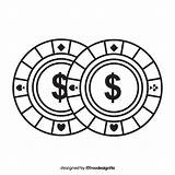 Poker chips Casino drawing Black And White Clipart Vector Free Download sketch template