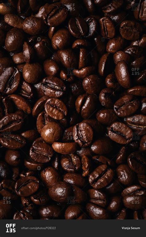 Close up of coffee beans stock photo - OFFSET