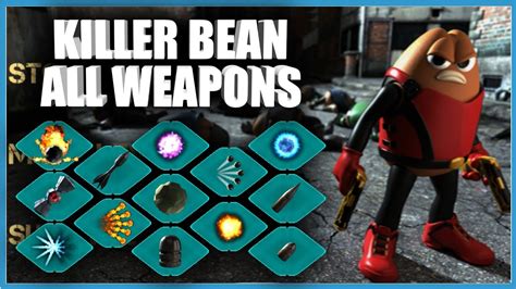 Killer Bean Unleashed - ALL WEAPONS #killerbean #killerbeanforever ...