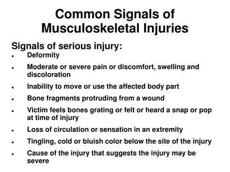 PPT - Musculoskeletal Injuries PowerPoint Presentation, free download - ID:6851207