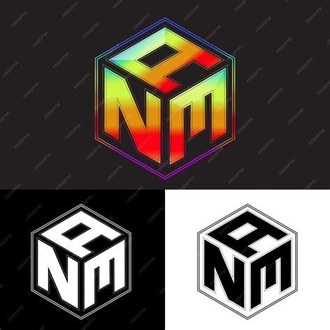 Premium Vector | Initial letters anm polygon logo design vector image