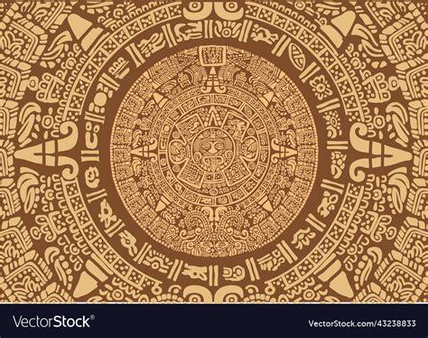 Calendar signs and symbols of the ancient peoples Vector Image