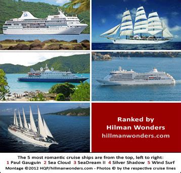 Best 5 romantic cruise ships - Ranked by Howard Hillman